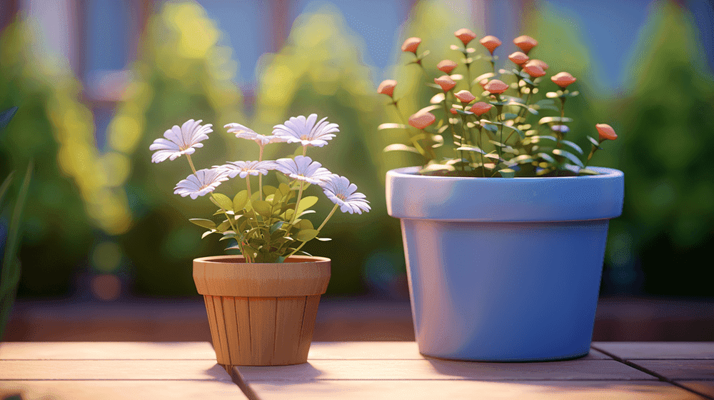 Looking for a hobby to unplug? How about gardening? Image of two flower pots on a home garden.