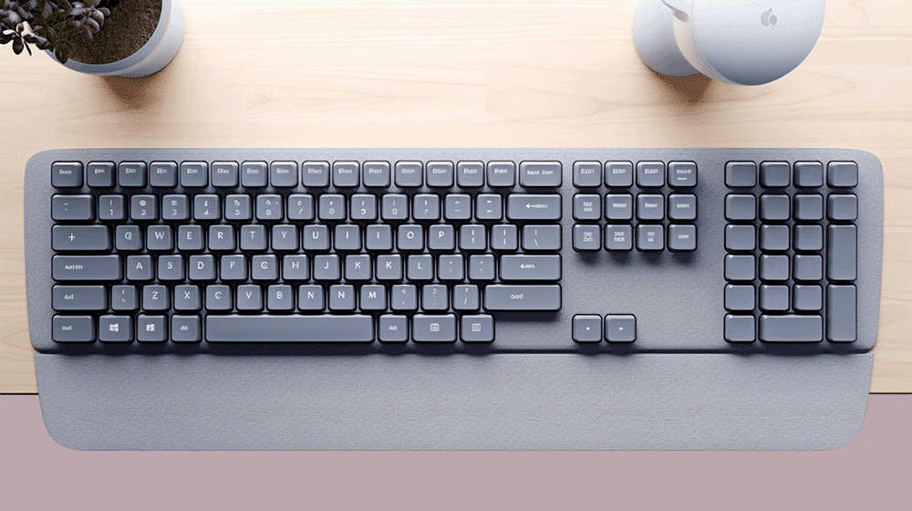 Your keyboard can make all the difference for your working from home ergonomics! Picture of an ergonomic keyboard.